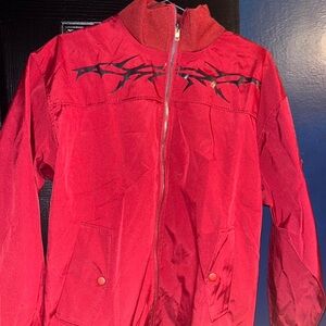 Red Jacket with Black Tribal Design